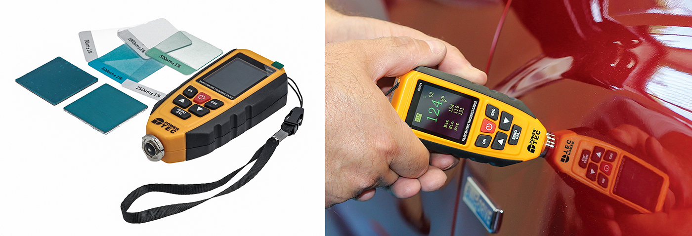 Compact paint thickness gauge can be used on both steel and alloy bodywork 