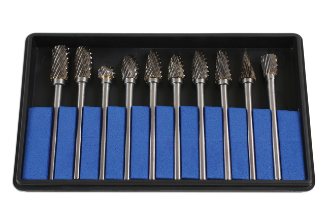Laser Tools 92527 Air Pencil Die Grinder & Tungsten Carbide Burr Set 11pc