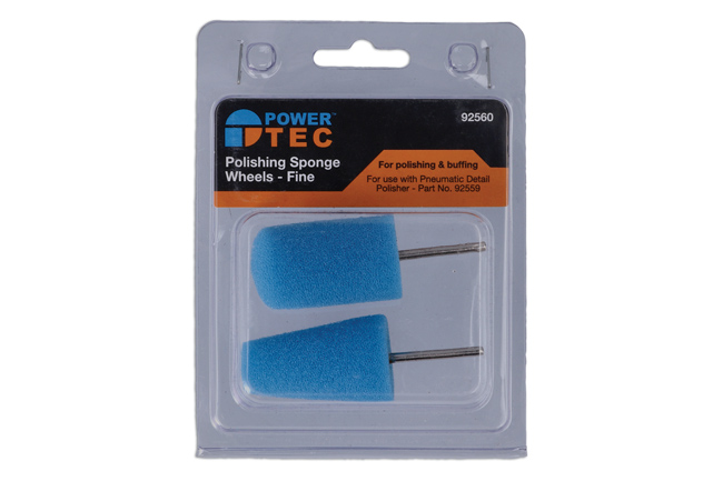 Laser Tools 92560 Polishing Sponge Wheels (Blue, Fine) 2pc
