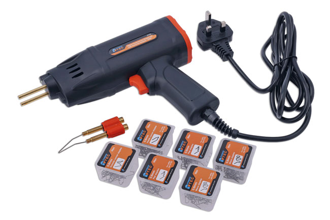 Power-TEC 92769 Mains Powered Hot Stapler Kit with Assorted Staples - 240V