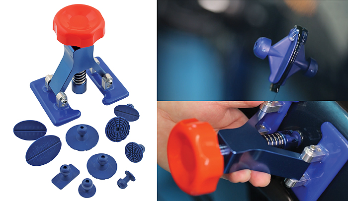 New dent puller kit with assorted 10 pads