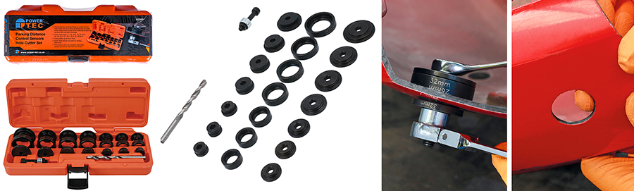 Quick and professional results every time with this parking sensor hole cutter set from Power-TEC 