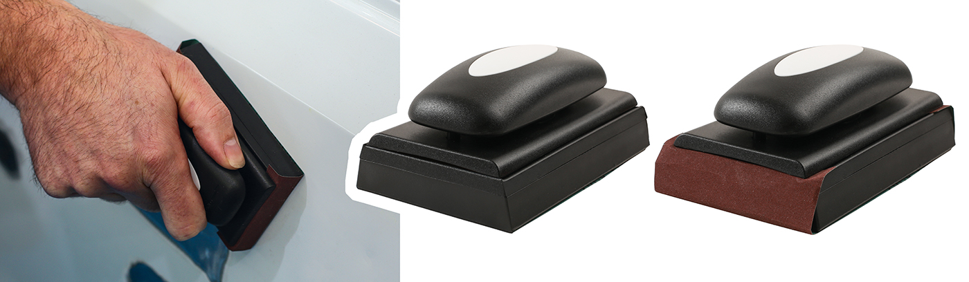 Twist & lock sanding block from Power-TEC makes changing abrasive paper quick and easy