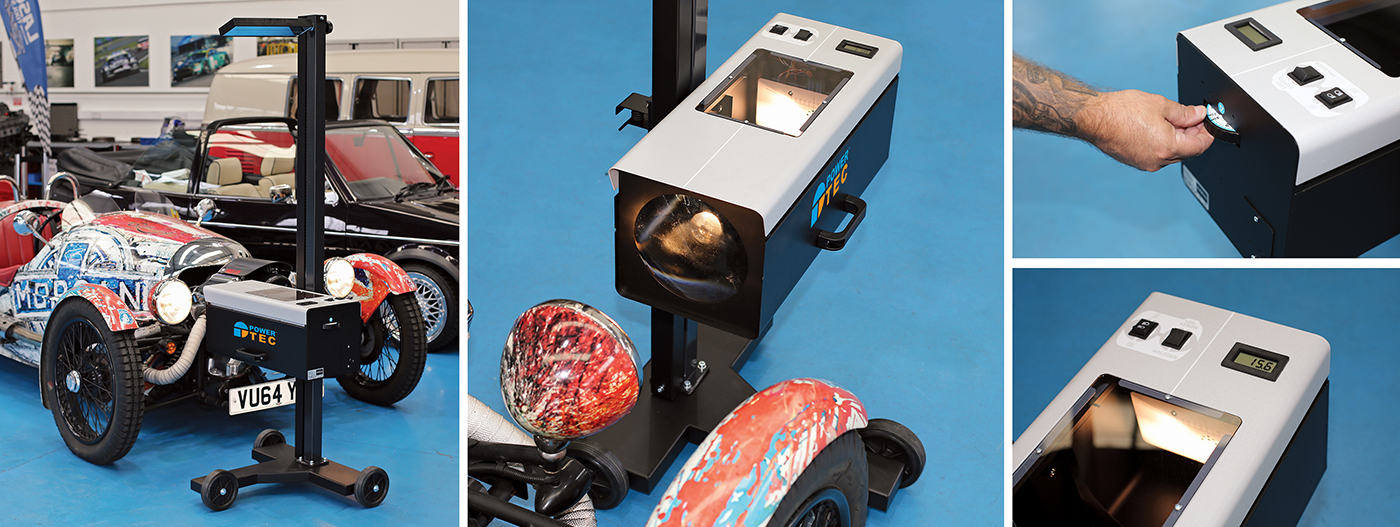 Fully adjustable headlight beam setter features digital light meter as standard