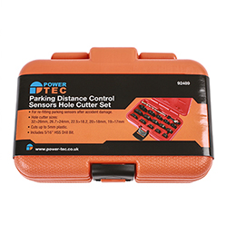 Quick and professional results every time with this parking distance sensor hole cutter set