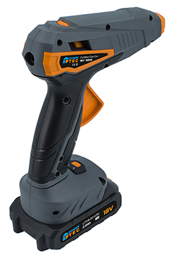 Rechargeable, cordless hot glue gun 