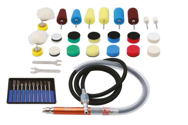 92594 Pneumatic Detail Polishing Tool Kit & Tungsten Burr Set