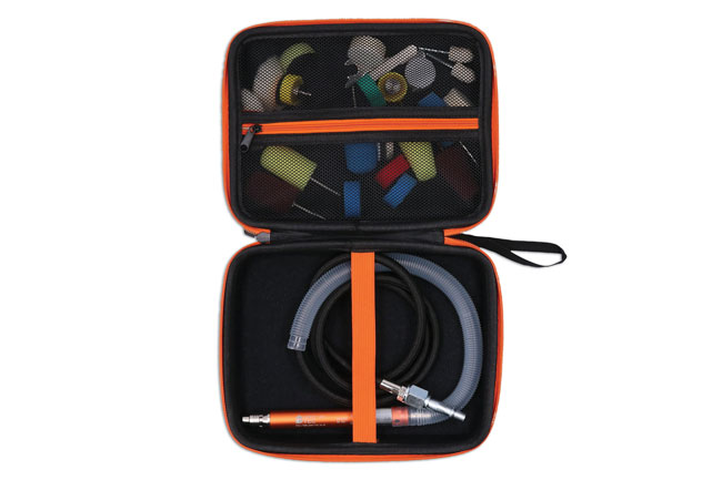 Power-TEC 92594 Pneumatic Detail Polishing Tool Kit & Tungsten Burr Set