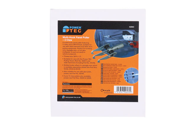 Power-TEC 92693 Multi-Hook Panel Puller - 3 Claw