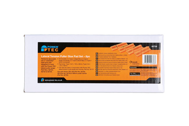 Power-TEC 92736 Lateral Tension Puller Glue Pad Set 8pc