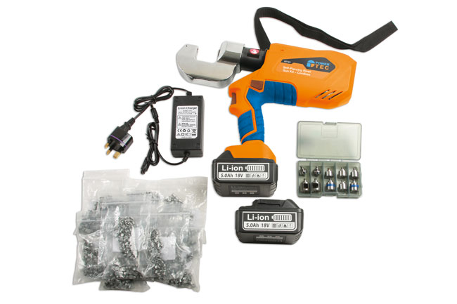 Power-TEC 92743 Self-Piercing Rivet Gun Kit - Cordless