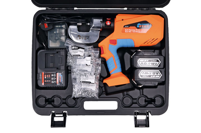 Power-TEC 92743 Self-Piercing Rivet Gun Kit - Cordless