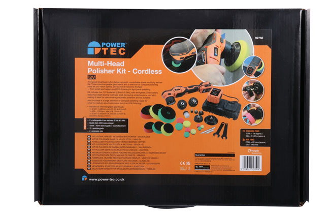 Power-TEC 92750 Multi-Head Cordless Polisher Kit 12V